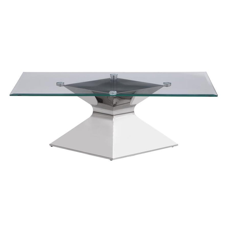 Jenny - Glass Top Stainless Steel Table - JaxCo Furniture