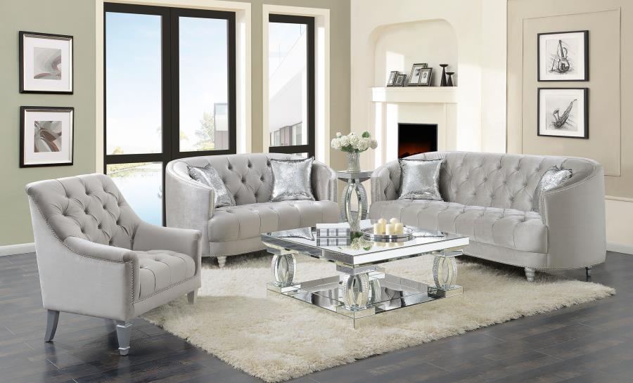 Avonlea - Upholstered Sloped Arm Sofa Set Velvet