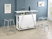 Araceli - Freestanding LED Home Bar Cabinet - White High Gloss - JaxCo Furniture