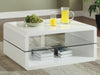 Elana - 1-Shelf Rectangular Coffee Table - White High Gloss - JaxCo Furniture