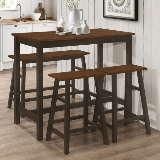 Connie - 4 Piece Counter Height Set - Chestnut And Dark Brown - JaxCo Furniture