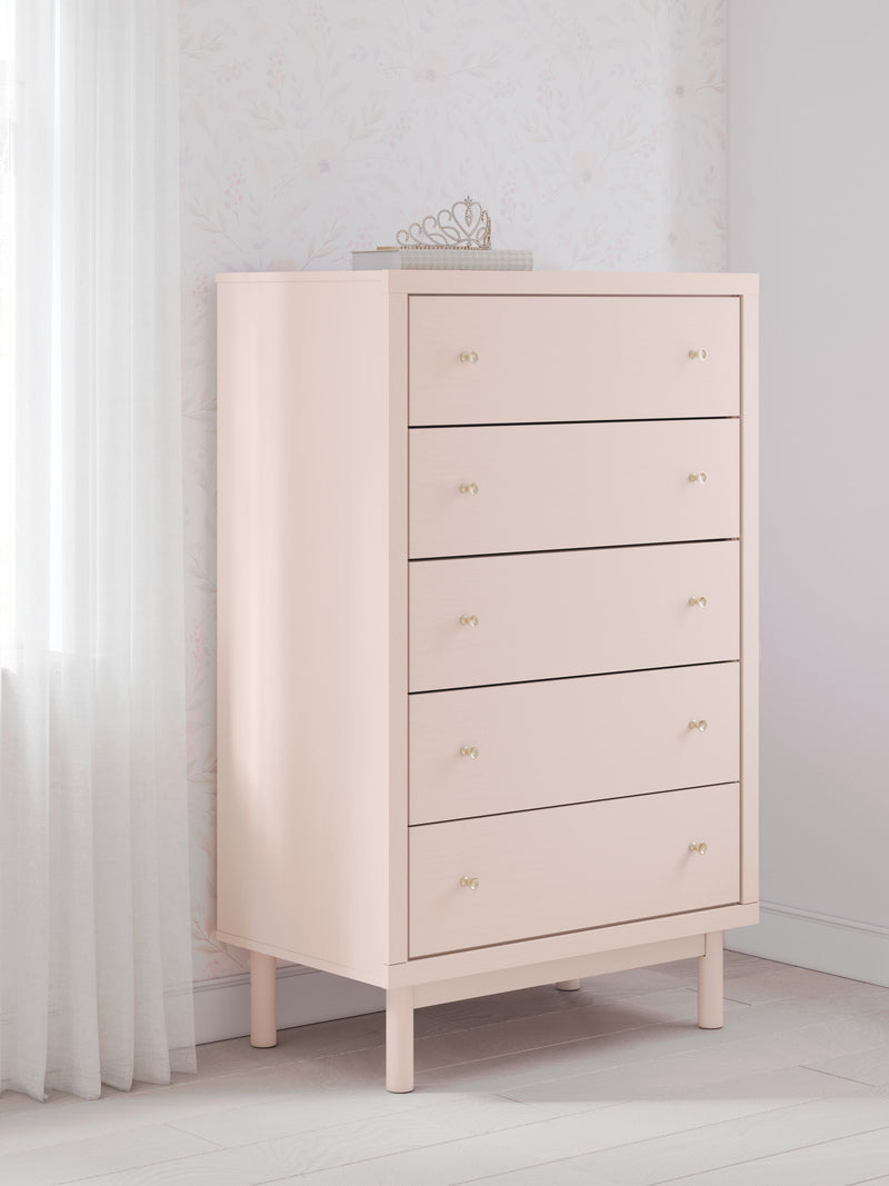 Wistenpine - Blush - Five Drawer Chest - JaxCo Furniture