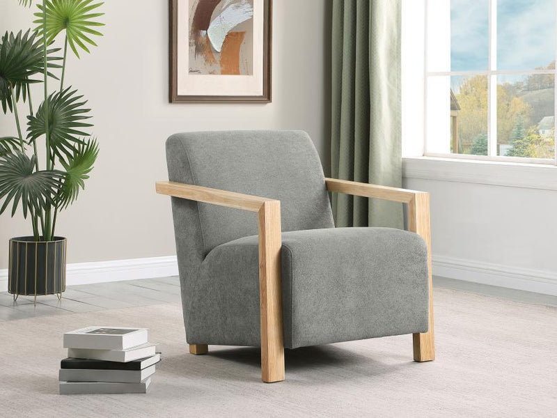 Diego - Upholstered Accent Arm Chair With Wood Arms - JaxCo Furniture