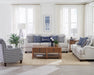 Glenn - Upholstered English Arm Loveseat - Light Gray And Blue - JaxCo Furniture