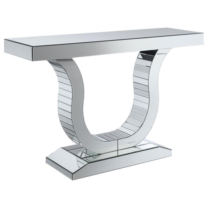 Saanvi - U-Shaped Mirrored Entryway Console Table - Silver - JaxCo Furniture