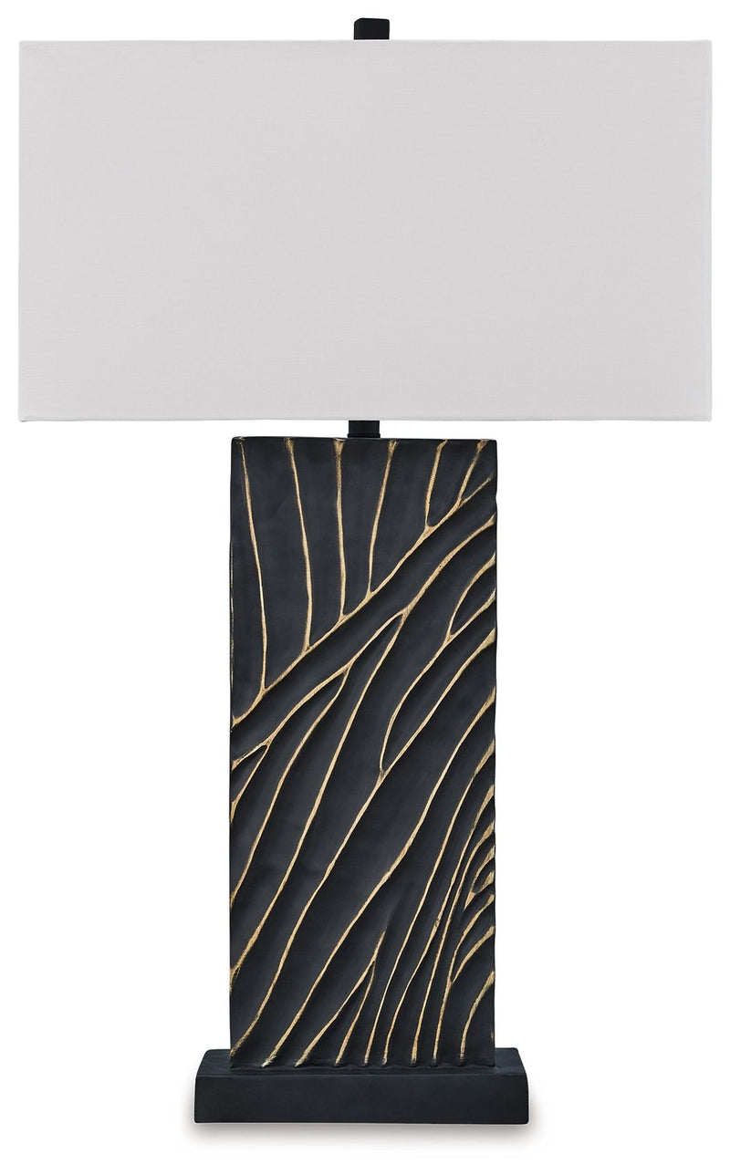 Bartlen - Black / Gold Finish - Poly Table Lamp - JaxCo Furniture