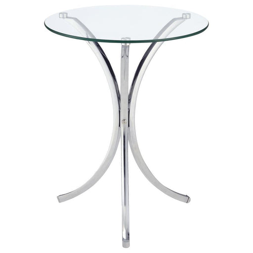 Eloise - Round Glass Top Accent Side Table - Chrome - JaxCo Furniture