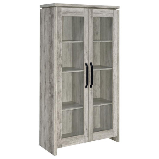 Alejo - 2 Door Engineered Wood Tall Cabinet - Gray Driftwood - JaxCo Furniture