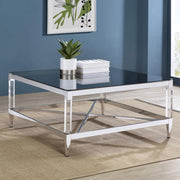 Lindley - Square Tempered Mirror Acrylic Table - JaxCo Furniture