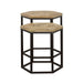 Adger - 2 Piece Hexagonal Nesting Tables - Natural And Black - JaxCo Furniture