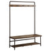 Alise - 5 Hook Coat Rack Hall Tree With Shoe Bench - Chestnut - JaxCo Furniture