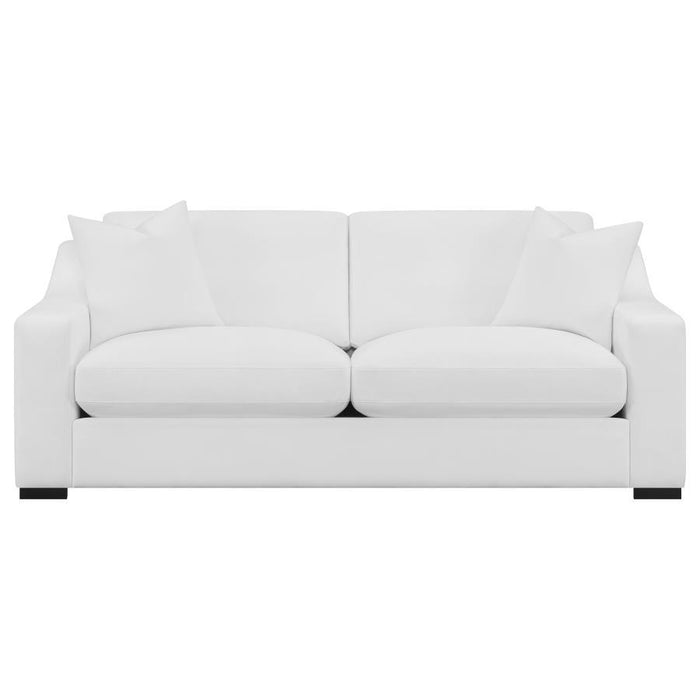 Ashlyn - Upholstered Sloped Arm Sofa - White - JaxCo Furniture