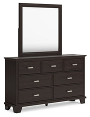 Covetown - Dark Brown - Dresser And Mirror - JaxCo Furniture