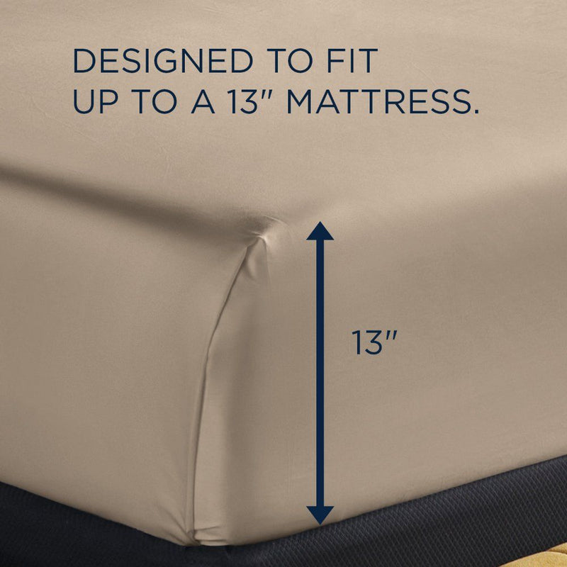 Linens - Tempur Luxe Egyptian Cotton Sheet Set - Sandstone - JaxCo Furniture