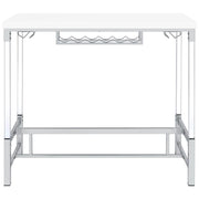 Norcrest - Acrylic Leg Bar Table - White High Gloss - JaxCo Furniture