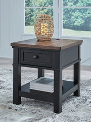 Wildenauer - Brown / Black - Rectangular End Table - JaxCo Furniture