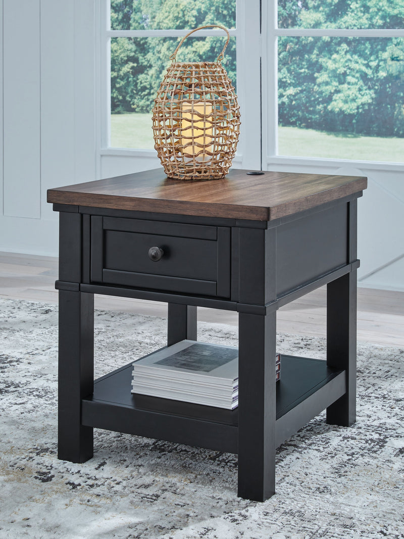 Wildenauer - Brown / Black - Rectangular End Table - JaxCo Furniture