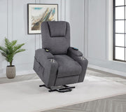 Louie - Chenille Upholstered Power Lift Massage Chair - JaxCo Furniture