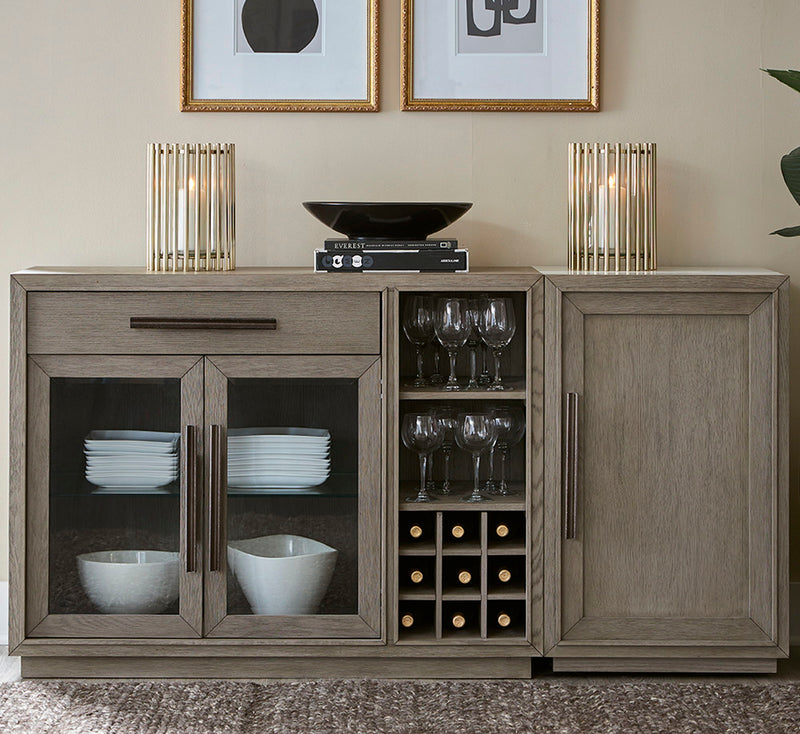Pure Modern Dining - Multi-Functional Server With Bar Cabinet - Moonstone - JaxCo Furniture