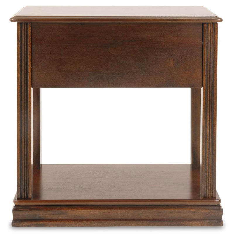 Breegin - Brown - Chair Side End Table - Removable Tray - JaxCo Furniture