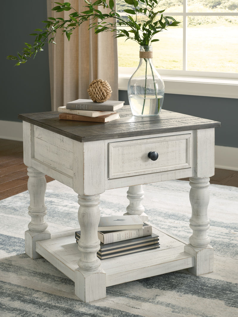 Havalance - White / Gray - Square End Table - JaxCo Furniture
