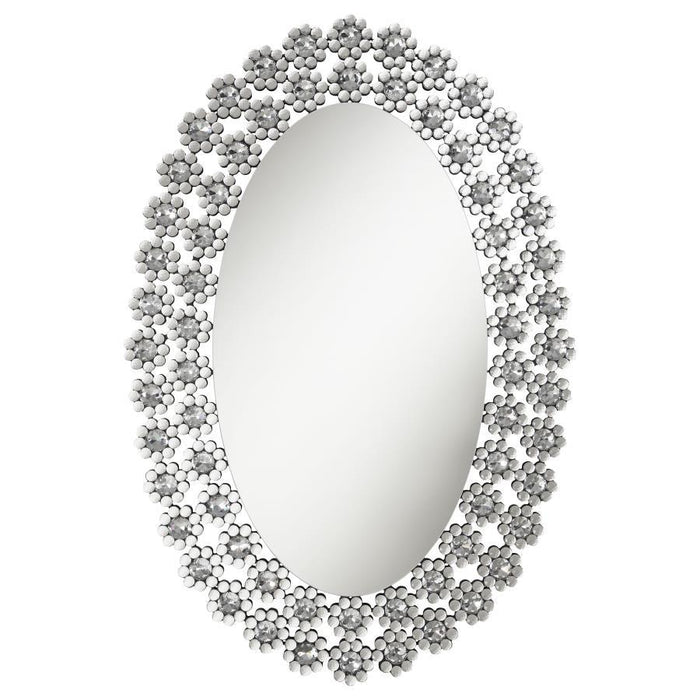 Colleen - Oval Wall Mirror - Silver - JaxCo Furniture