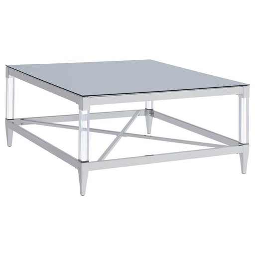 Lindley - Square Tempered Mirror Acrylic Table - JaxCo Furniture