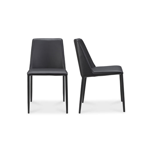 Nora - Dining Chair Chair Vegan Leather (Set of 2) - Black - JaxCo Furniture