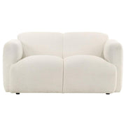 Dorset - Fabric Upholstered Round Track Arm Loveseat - JaxCo Furniture
