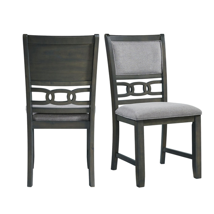 Amherst - Dining Side Chair With Fabric Cushion Side Stretcher (Set of 2) - Grey Finish - JaxCo Furniture