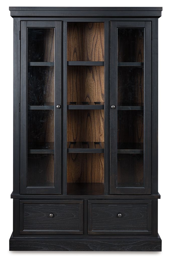 Greddinton - Black / Brown - Curio - JaxCo Furniture