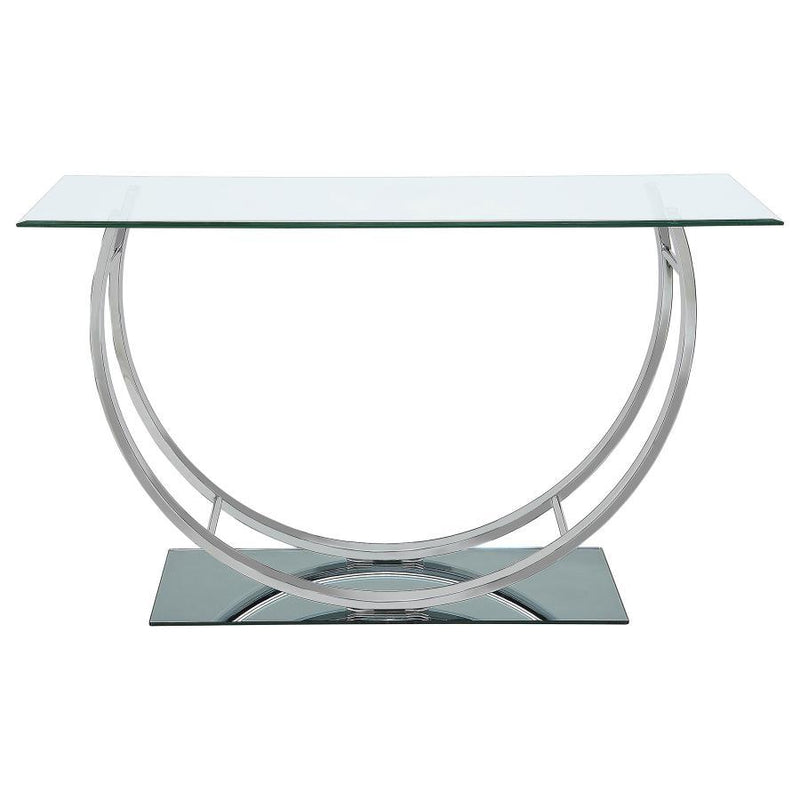 Danville - Rectangular U-Shaped Glass Top Table - JaxCo Furniture