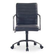 Roy - Leather Office Chair - Black - JaxCo Furniture