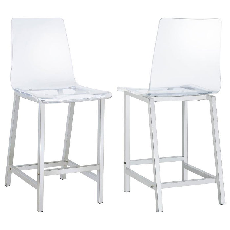 Juelia - Chrome Stools (Set of 2) - JaxCo Furniture