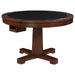 Marietta - Round Dining And Billiard Poker Game Table - Tobacco - JaxCo Furniture