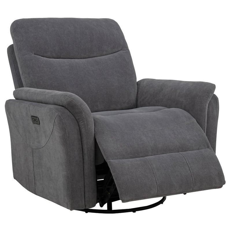 Adler - Upholstered Power Swivel Glider Recliner - JaxCo Furniture