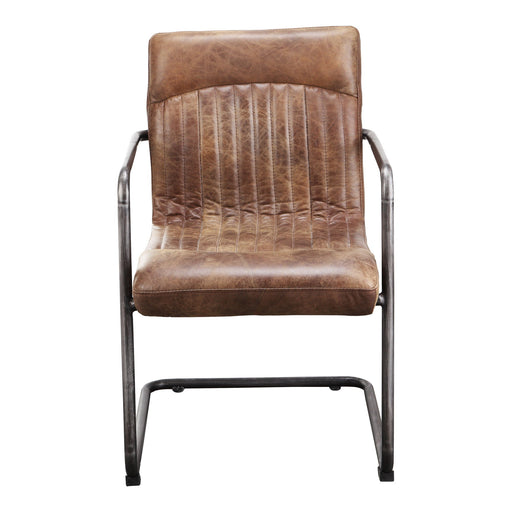 Ansel - Leather Arm Chair (Set of 2) - Grazed Brown - JaxCo Furniture
