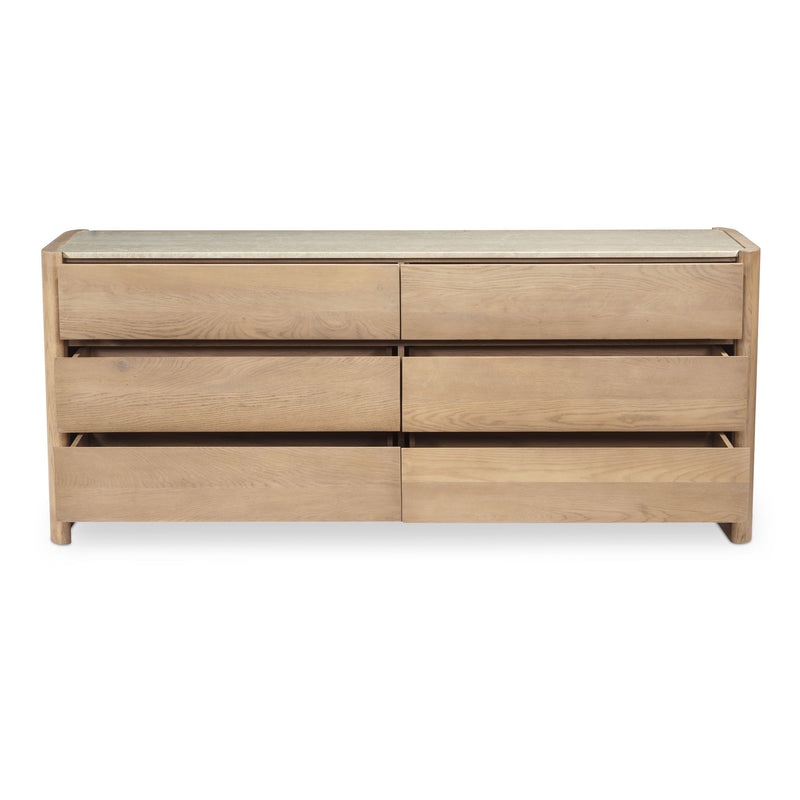 Lane - 6 Drawer Dresser - Natural - JaxCo Furniture