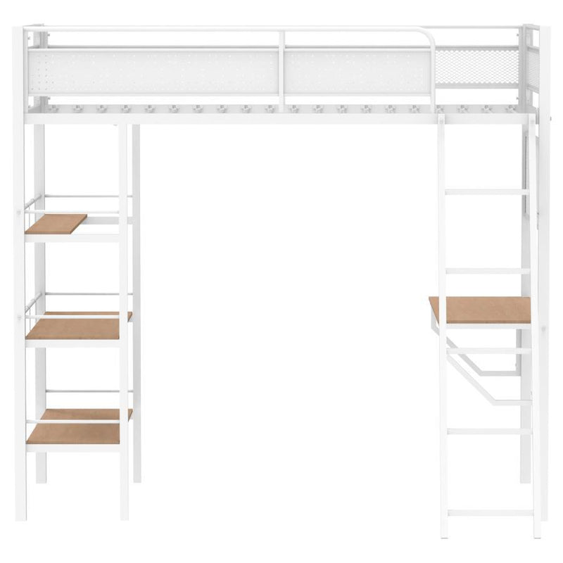 Campus - 3-Shelf Metal Twin Workstation Loft Bed - JaxCo Furniture