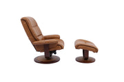 Knight - Manual Reclining Swivel Chair and Ottoman - JaxCo Furniture