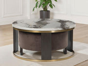 Jazmore - Brown / Brass Finish - Nesting Cocktail Tables (Set of 2) - JaxCo Furniture