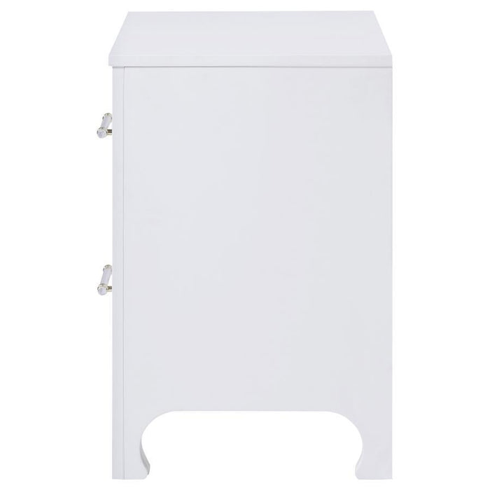 Anastasia - 2-Drawer Nightstand - Pearl White - JaxCo Furniture