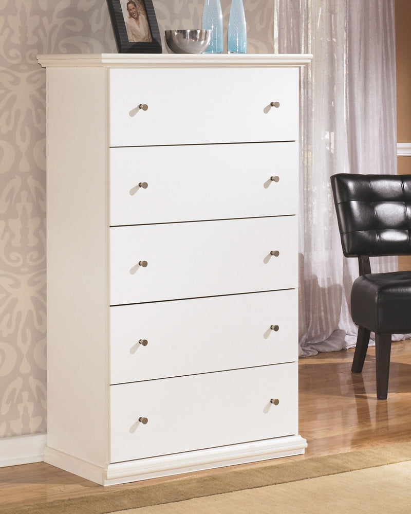 Bostwick - White - Five Drawer Chest - JaxCo Furniture