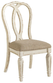 Realyn - Chipped White - Dining UPH Side Chair (Set of 2) - Ribbonback - JaxCo Furniture