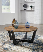 Hanneforth - Brown - Round Cocktail Table - JaxCo Furniture