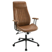 Ranger - Upholstered Adjustable Home Office Desk Chair - Brown - JaxCo Furniture