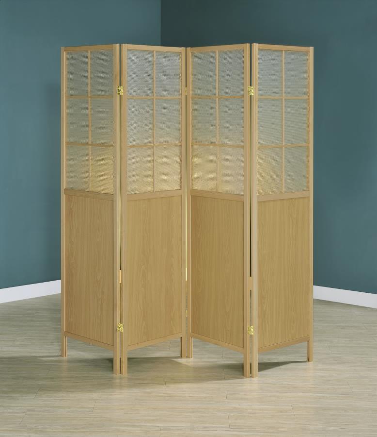 Edwards - 4-Panel Room Divider Folding Shoji Screen - Natural - JaxCo Furniture