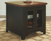 Valebeck - Black / Brown - Rectangular End Table - JaxCo Furniture