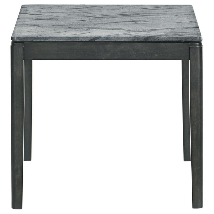 Mozzi - Square Faux Marble Side End Table - Gray And Black - JaxCo Furniture