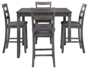 Bridson - Gray - Square Counter TBL Set (Set of 5) - JaxCo Furniture